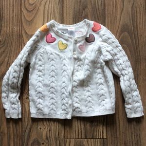 Gymboree cable knit cardigan heart sweater