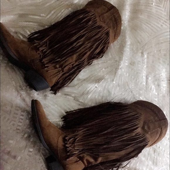 Fringe cowboy boots