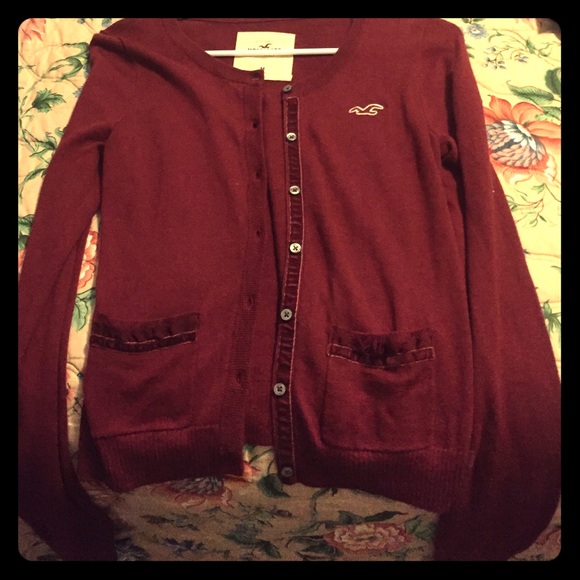 Hollister Maroon Cardigan