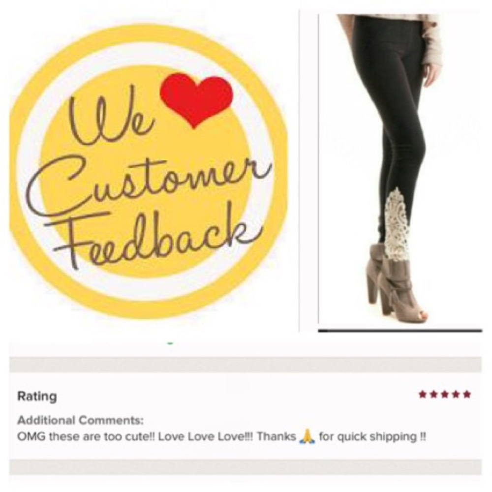 ✨S LEFT! 5⭐️ RATED! ⭐️2X HP🔥crochet trim leggings - Picture 4 of 4