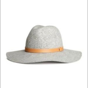H&M 100% wool wide brim fedora rancher hat NWOT