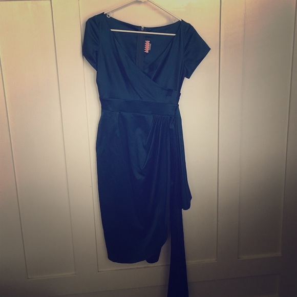 Teal pinup couture vintage style dress