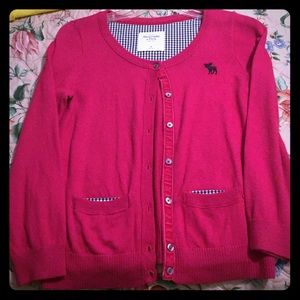 Dark Pink Ambercrombie and Fitch Cardigan