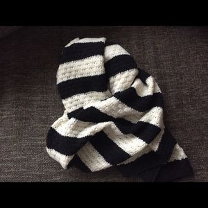 Long black and cream JCrew scarf