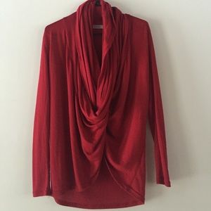Tobi: Red Wrap Sweater