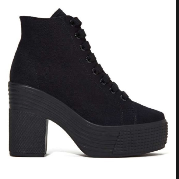 Jc play black lace up platform boots size 8