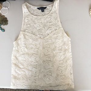 White lace crop top