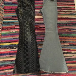Free people light blue denim bell bottoms