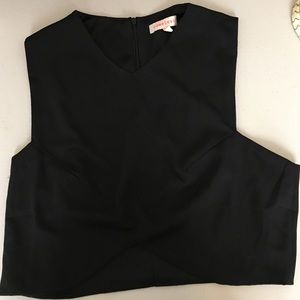 Black formal crop top