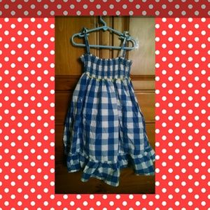 Mini Boden Girls 7-8 Blue and White Sundress