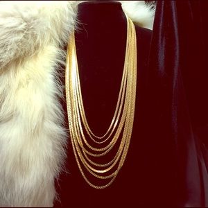 Vintage chain Monet necklace eight strand Vintage chain Monet necklace eight strand