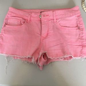 Pink cut off shorts