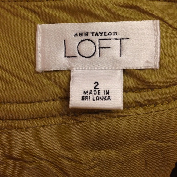 EUC LOFT Wool-Blend Pleated Skirt, Citrine, Size 2 - Picture 4 of 4