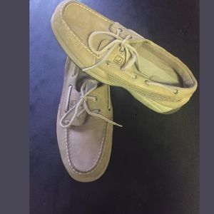 Woman's Sperrys TopSider Leather Canvas Boat Shoes