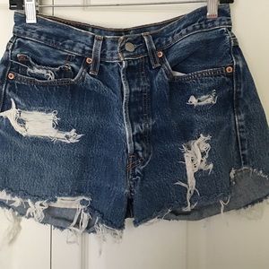 Levi's distressed shorts