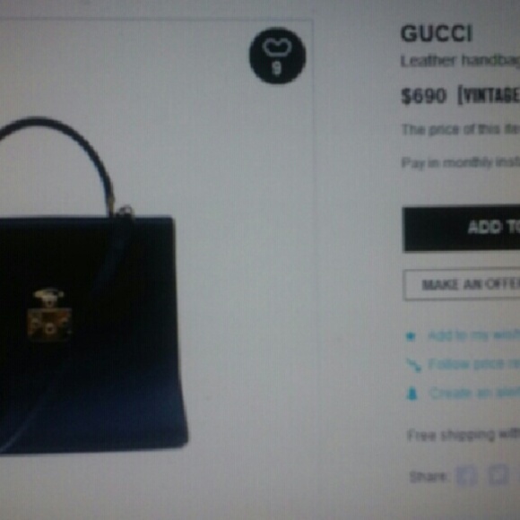 1950~60's RARE VINTAGE GUCCI HANDBAG - Picture 4 of 4