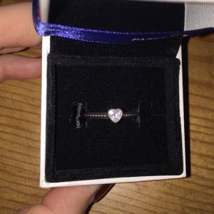 Heart shaped cz pandora ring