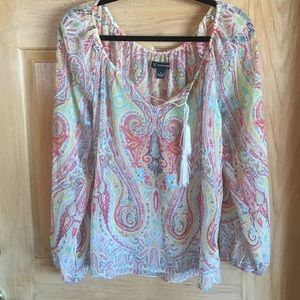 Small/4 INC top sheer tassles boho hippie NWOT