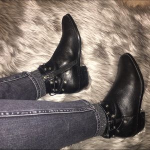 Halogen Lidia Studded Leather Ankle Bootie