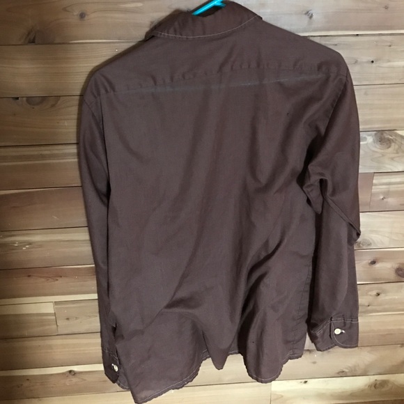 Vintage Brown Button Down Shirt - Picture 2 of 3