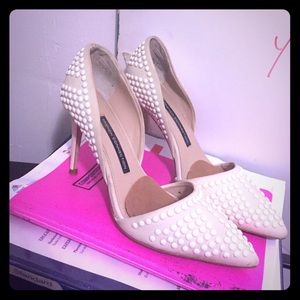 French Connection Studded Cream Classic Heel