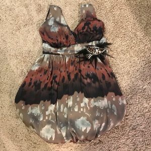 Mauve and black babydoll dress