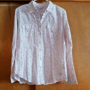 Pink polka dot Ariat pearl snaps