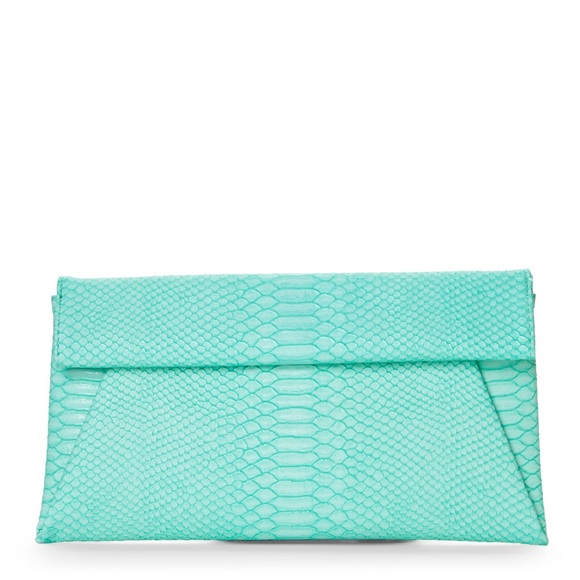 Urban Expressions Handbags - URBAN EXPRESSIONS MINT CROCODILE CLUTCH