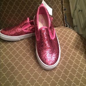 NWT Gap Kids Pink Sparkle Slip Ons