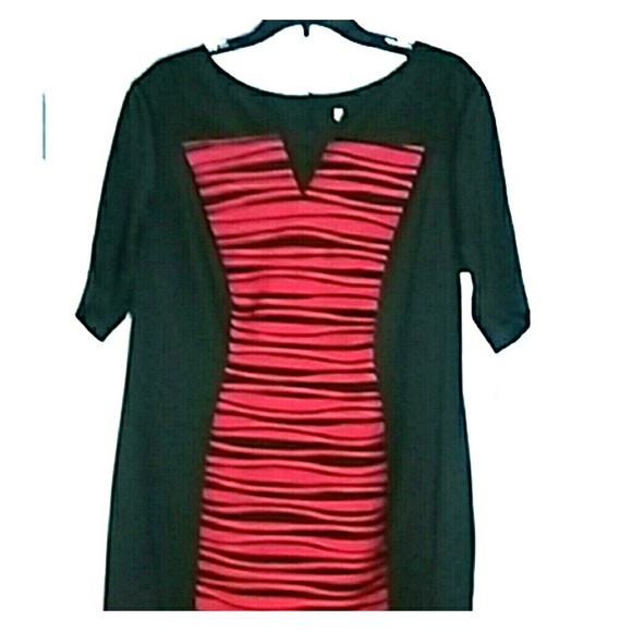 Slimming red and,black dress in perfect condition.