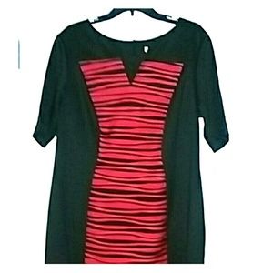 Slimming red and,black dress in perfect condition.