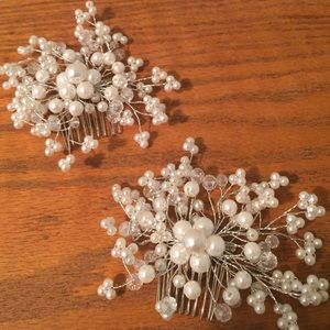 Bridal pearl & crystal hair accessories (2)