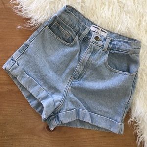 American Apparel Jean Shorts.