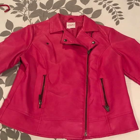 Candies hot pink leather coat
