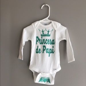 Daddy's princess onesie jade glitter