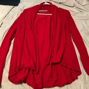 Dark red orange cardigan from Zara