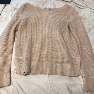 Tan boat neck sweater from Gap