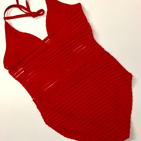 Red swimming suite one piece sw227 - Picture 3 of 4
