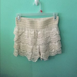 Scalloped layered shorties
