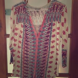 Lucky Brand 3/4 sleeved pattern top