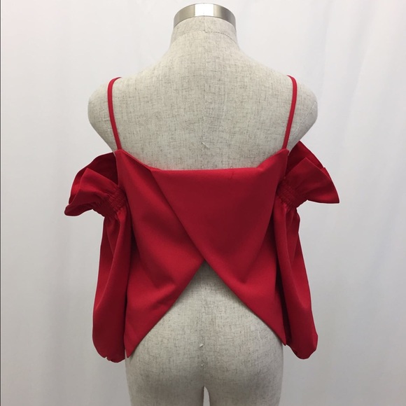 Sevilla Red Off Shoulder Top - Picture 2 of 4