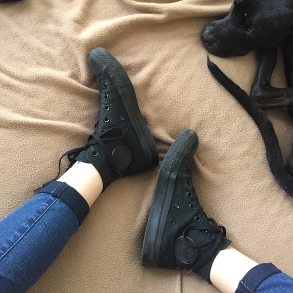 All Black High Top Converse