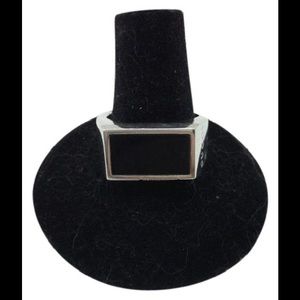 Gucci Jewelry - Gucci, black onyx inlay, unisex wide band ring
