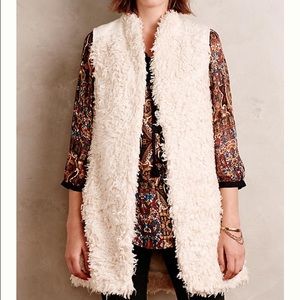 Anthropologie Shaggy Vest by Hei Hei