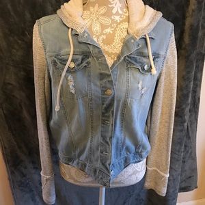 Distressed jean jacket