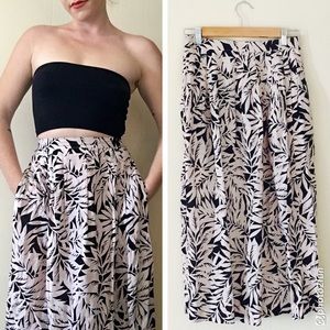 Tropical Print Vintage Maxi Skirt