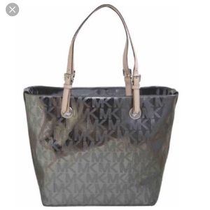 MICHAEL KORS LOGO MIRROR METALLIC BAG