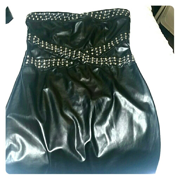 Sexy faux leather dress