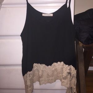 Black tank top with lace bottom