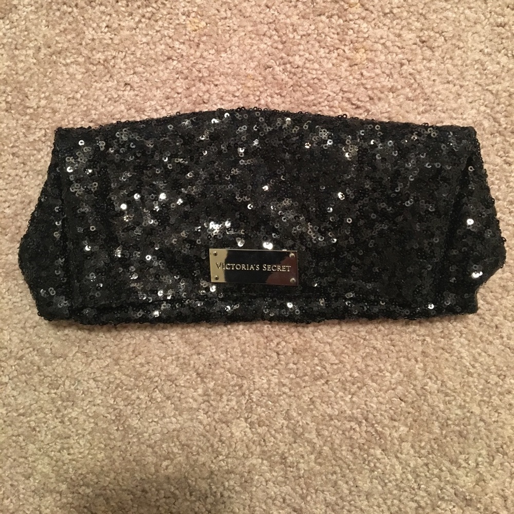 Victoria's Secret Black Sequin Evening Clutch